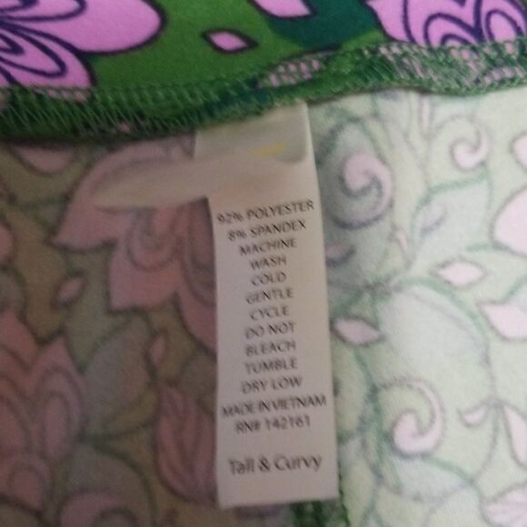Lula Roe Floral Leggings,  Tall and Curvy - Picture 4 of 4